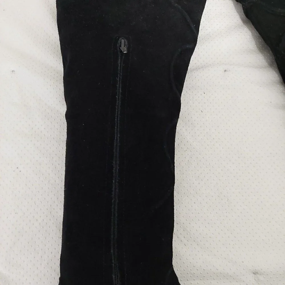 Inca Boot Company Electra Zora Over-The-Knee  Suede Embroidered Boots Black Sz 9
